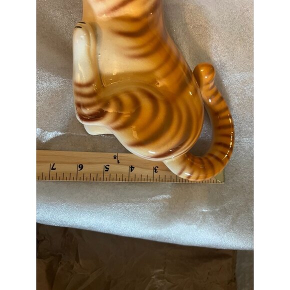 Orange Tabby Cat Ceramic Decorative Figurine Made In Italy - Picture 8 of 9